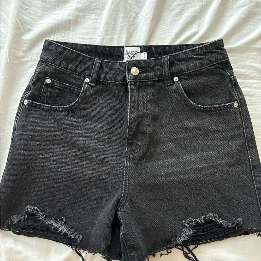 Princess Polly Black Jean Shorts